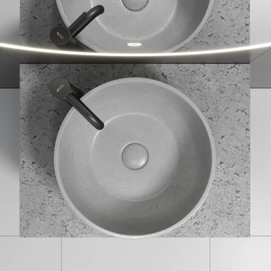 Lavabo à poser BERGEN Ø 39 cm béton/gris