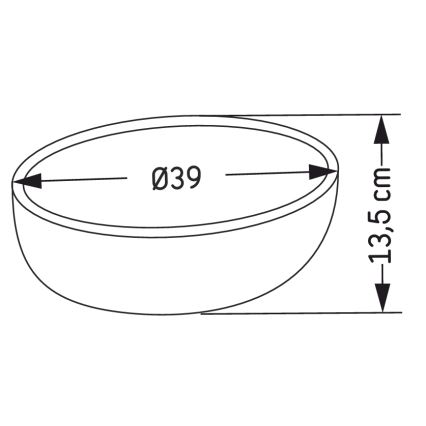 Lavabo à poser BERGEN Ø 39 cm béton/gris