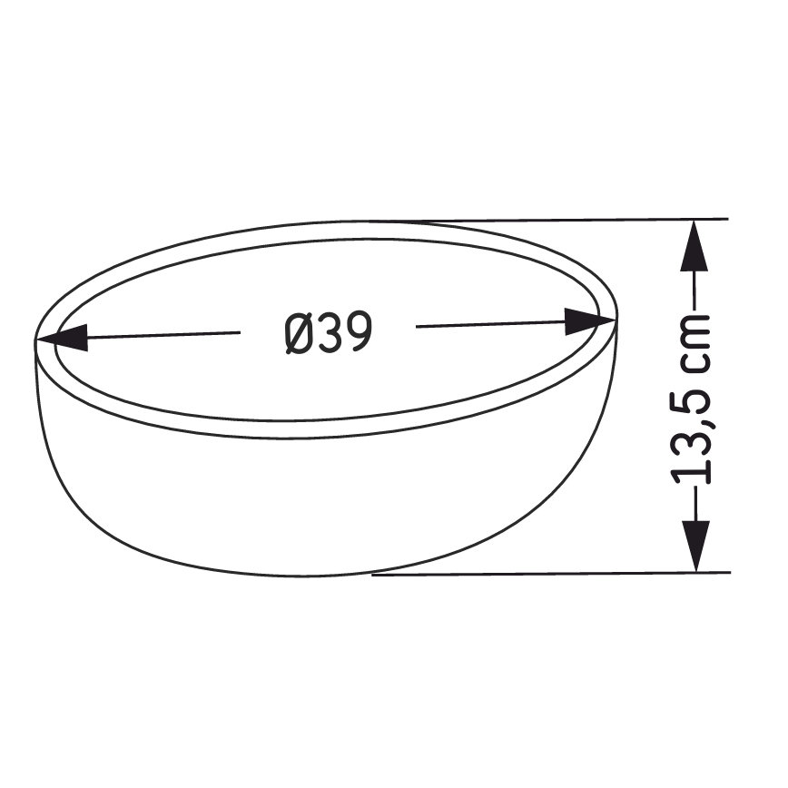 Lavabo à poser BERGEN Ø 39 cm béton/gris