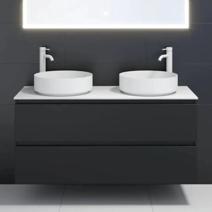 Lavabo à poser LJORDAL Ø 40 cm acier/blanc