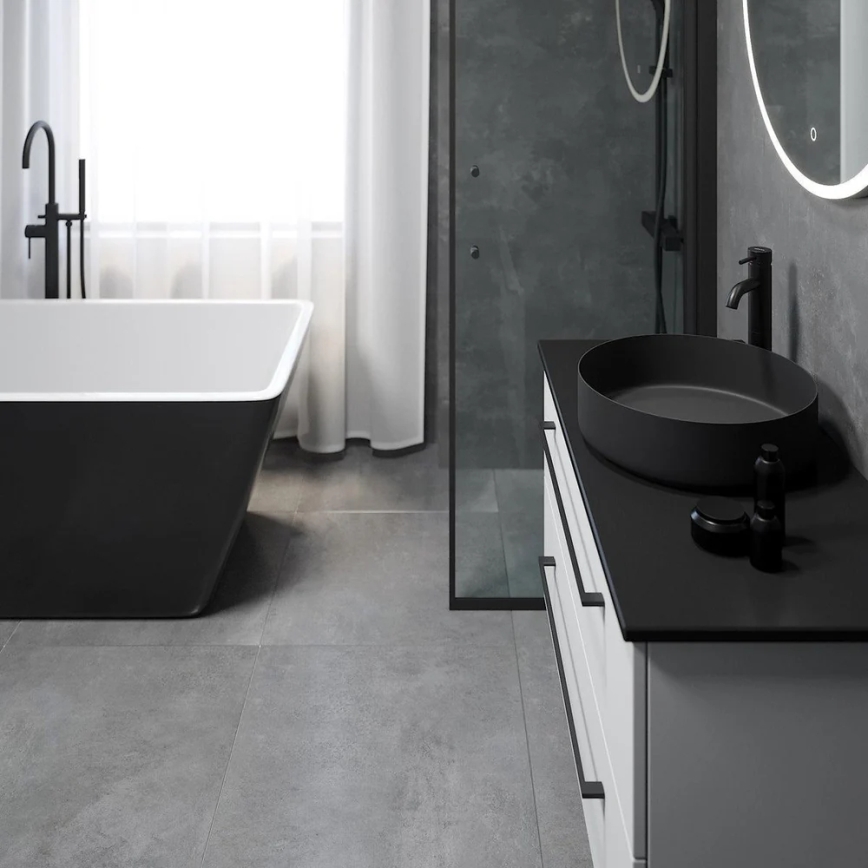 Lavabo à poser sur plan LJORDAL Ø 40 cm acier/noir
