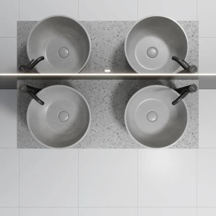 Lavabo da appoggio BERGEN Ø 39 cm effetto cemento/grigio
