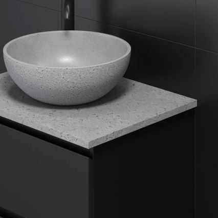Lavabo da appoggio BERGEN Ø 39 cm effetto cemento/grigio