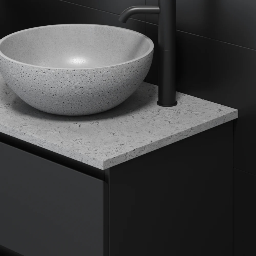 Lavabo da appoggio BERGEN Ø 39 cm effetto cemento/grigio