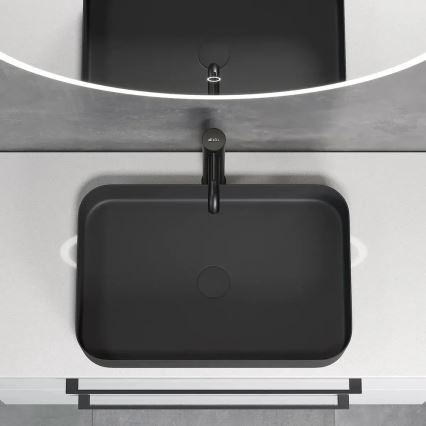 Lavabo da appoggio LJORDAL 52 x 34 cm acciaio inox/nero