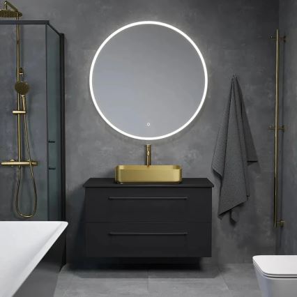 Lavabo da appoggio LJORDAL 52x34 cm acciaio/ottone