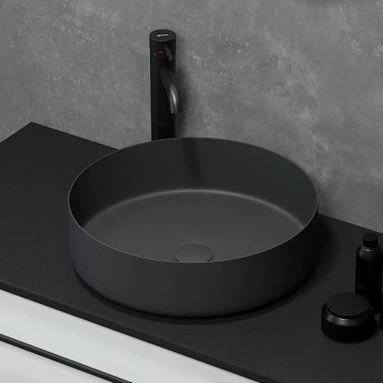Lavabo da appoggio LJORDAL Ø 40 cm acciaio/nero
