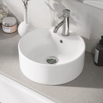 Lavabo da appoggio VIKEDAL Ø 38 cm, ceramica/bianco