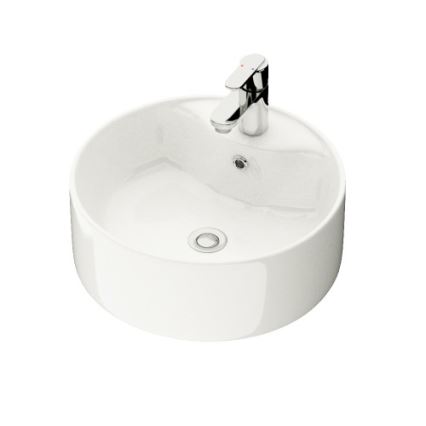 Lavabo da appoggio VIKEDAL Ø 38 cm, ceramica/bianco