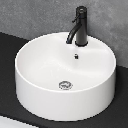 Lavabo da appoggio VIKEDAL Ø 38 cm, ceramica/bianco