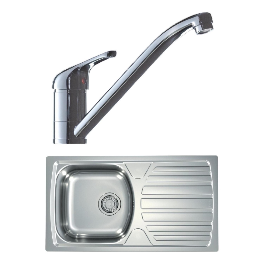 Lavello ALVEUS SETA259 - Lavello BASIC 78x43,5 cm + rubinetto RIVIERA 14,8 cm satinato/lucido cromato