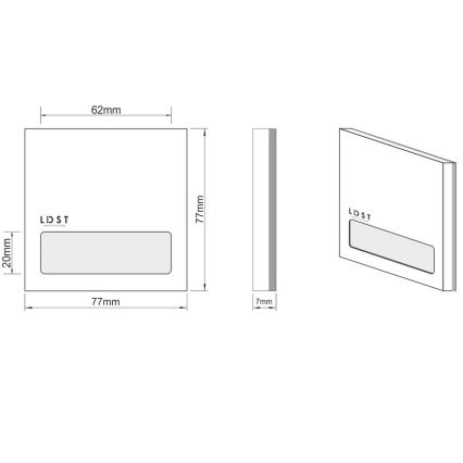 LDST AL-01-CB-BZ5 - LED Treppenleuchte ALEX 5xLED/1,2W/230V schwarz glänzend