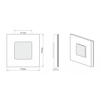 LDST JU-01-B-BC8 - Eclairage d'escalier JULIA 8xLED/1,2W/230V