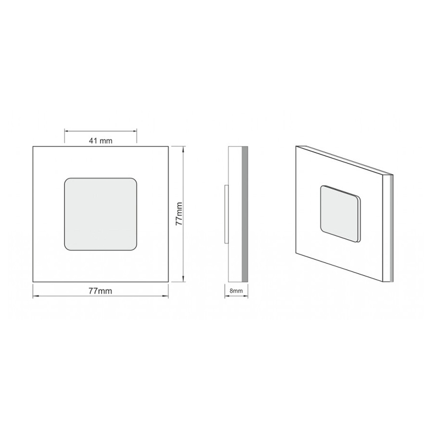 LDST JU-01-B-BC8 - Eclairage d'escalier JULIA 8xLED/1,2W/230V