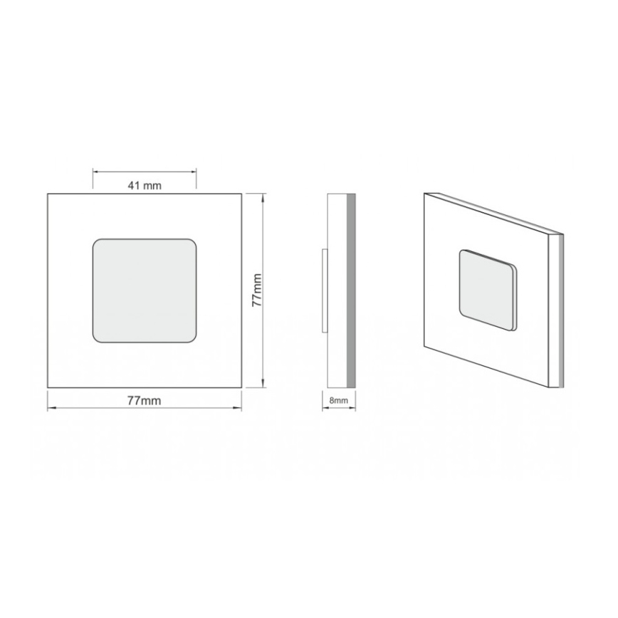 LDST JU-01-B-BZ8 - Luminaire d'escalier LED JULIA LED/1,2W/230V blanc 6500K