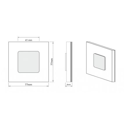 LDST JU-01-CB-BC8 - Eclairage d'escalier JULIA 8xLED/1,2W/230V