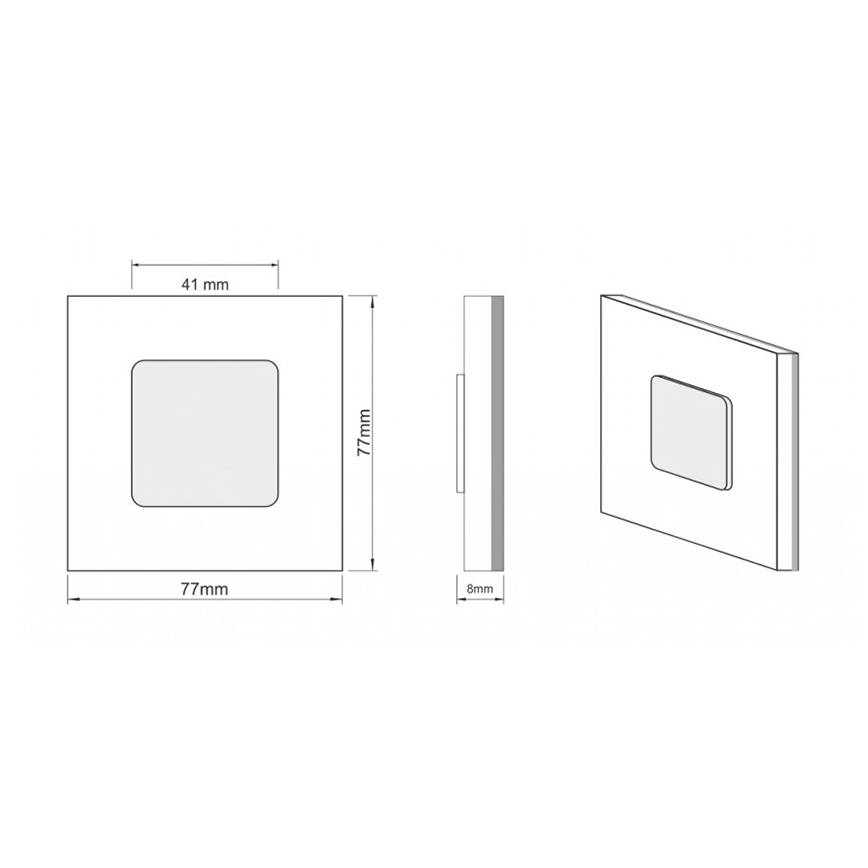 LDST JU-01-CB-BC8 - Eclairage d'escalier JULIA 8xLED/1,2W/230V