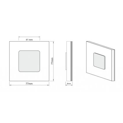 LDST JU-01-SZ-BC8 - Eclairage d'escalier JULIA 8xLED/1,2W/230V