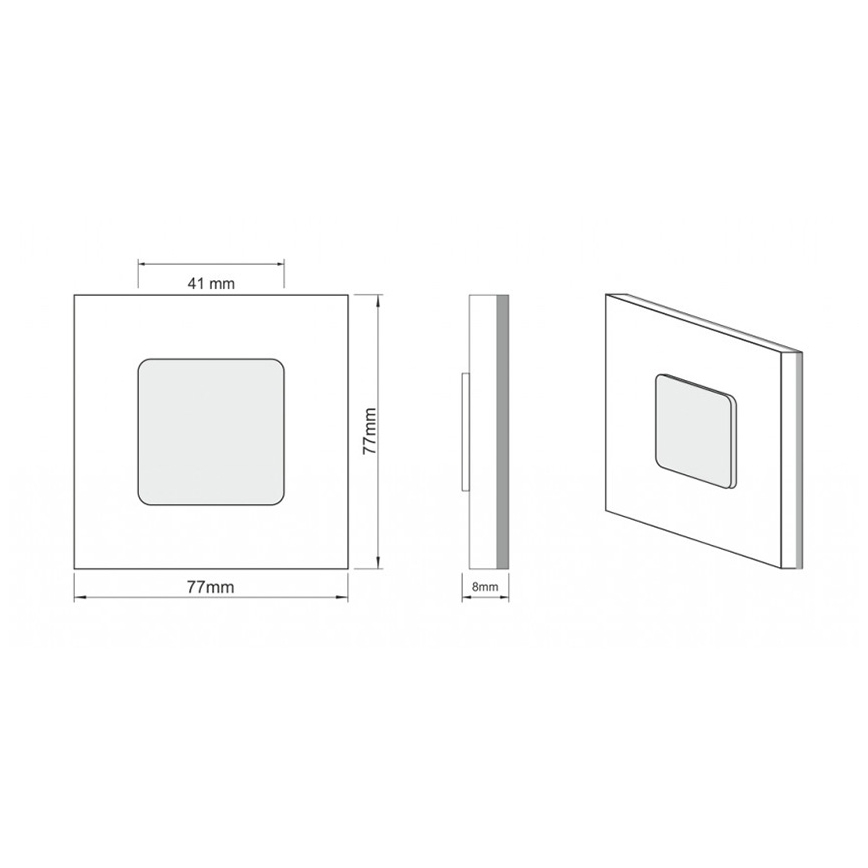 LDST JU-01-SZ-BC8 - Eclairage d'escalier JULIA 8xLED/1,2W/230V