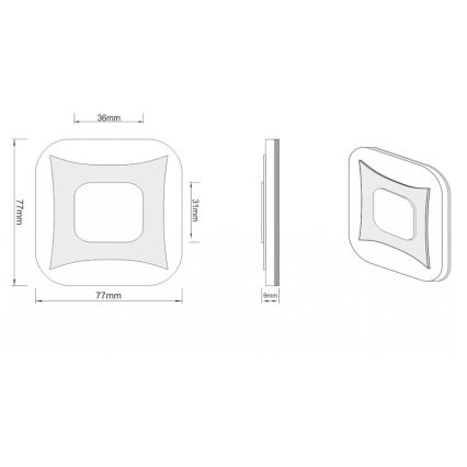 LDST SK-01-SS-BC8 - Luminaire d'escalier LED SHOCK 8xLED/1,2W/230V Chrome mat