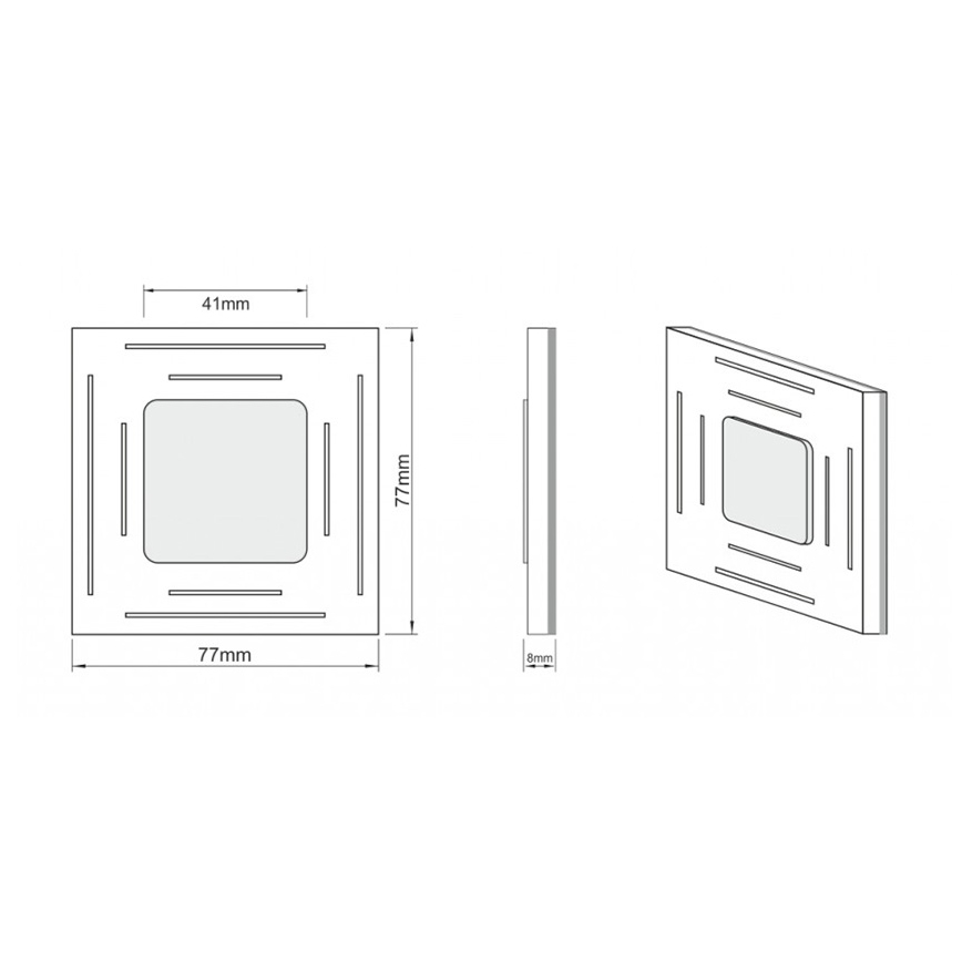 LDST SP-01-SC-BC8 - Treppenhausleuchte SPACE 8xLED/1,2W/230V