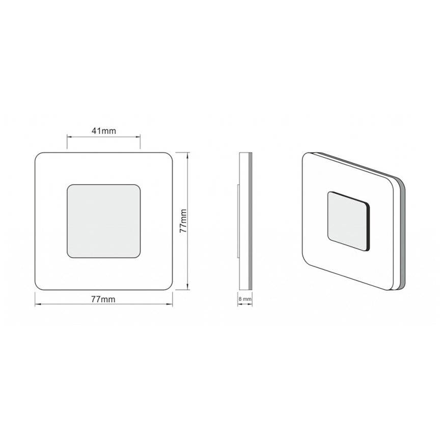 LDST SW-01-CB-BC8 - Treppenhausleuchte SWIFT 8xLED/1,2W/230V