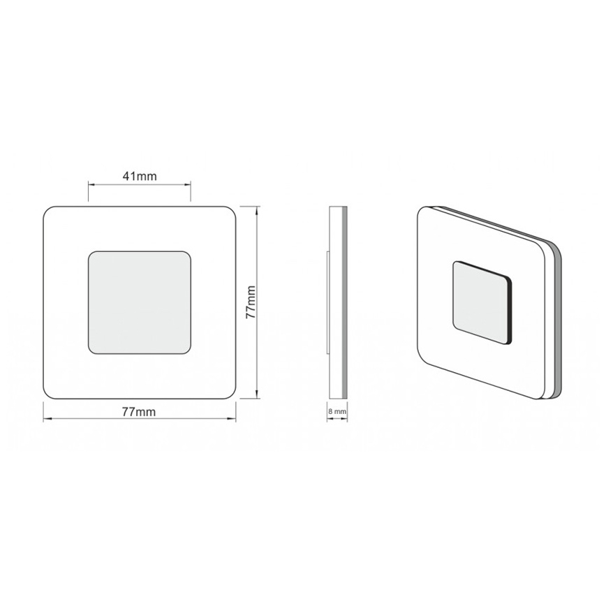 LDST SW-01-SS-BC8 - Treppenhausleuchte SWIFT 8xLED/1,2W/230V