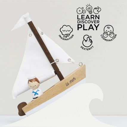 Le Toy Van - Holz-Segelboot mit Kapitän Buche