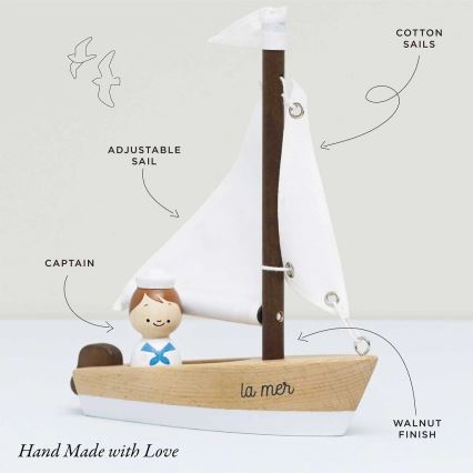 Le Toy Van - Holz-Segelboot mit Kapitän Buche
