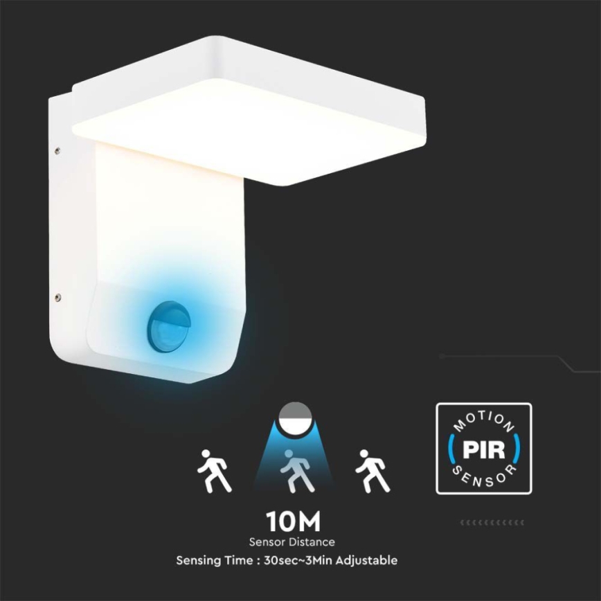 LED da esterno wall flexible chiaro con sensore LED/17W/230V IP65 3000K bianco