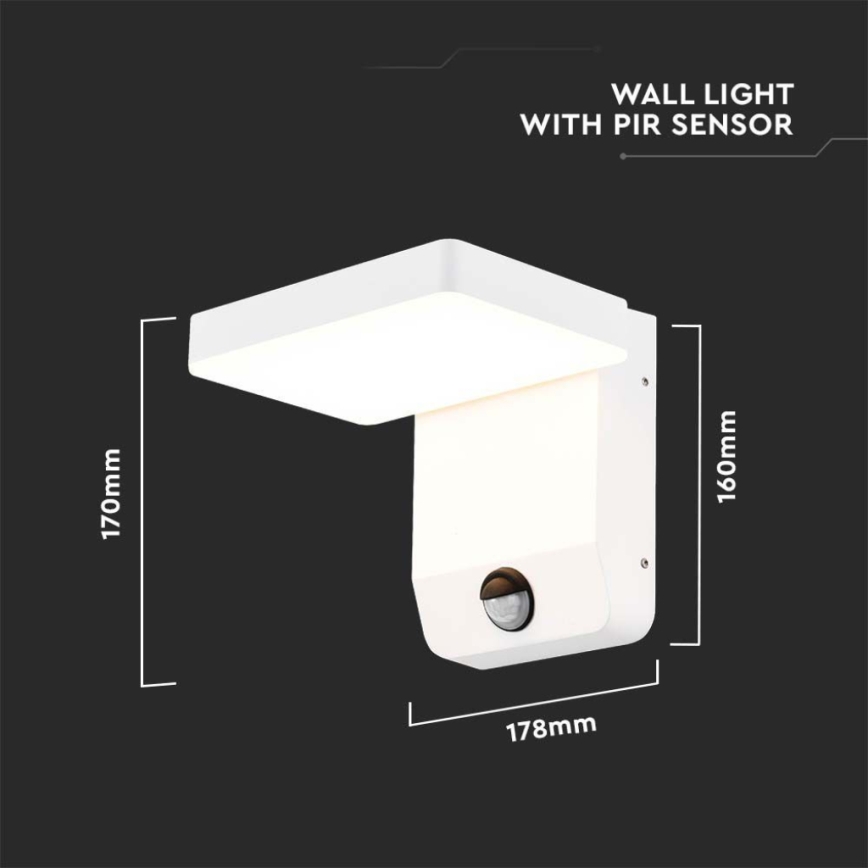 LED da esterno wall flexible chiaro con sensore LED/17W/230V IP65 3000K bianco