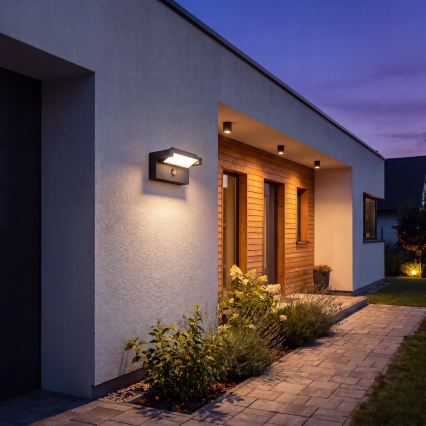 Applique murale d'extérieur LED avec détecteur de mouvement et capteur crépusculaire LED/25W/230V 3000/4000/6500K IP54 noire