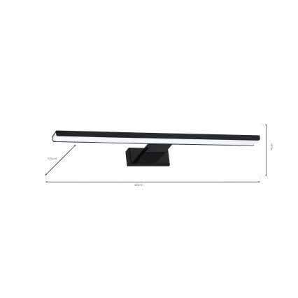 LED Applique murale pour salle de bains SHINE LED/13,8W/230V 60 cm IP44 noire