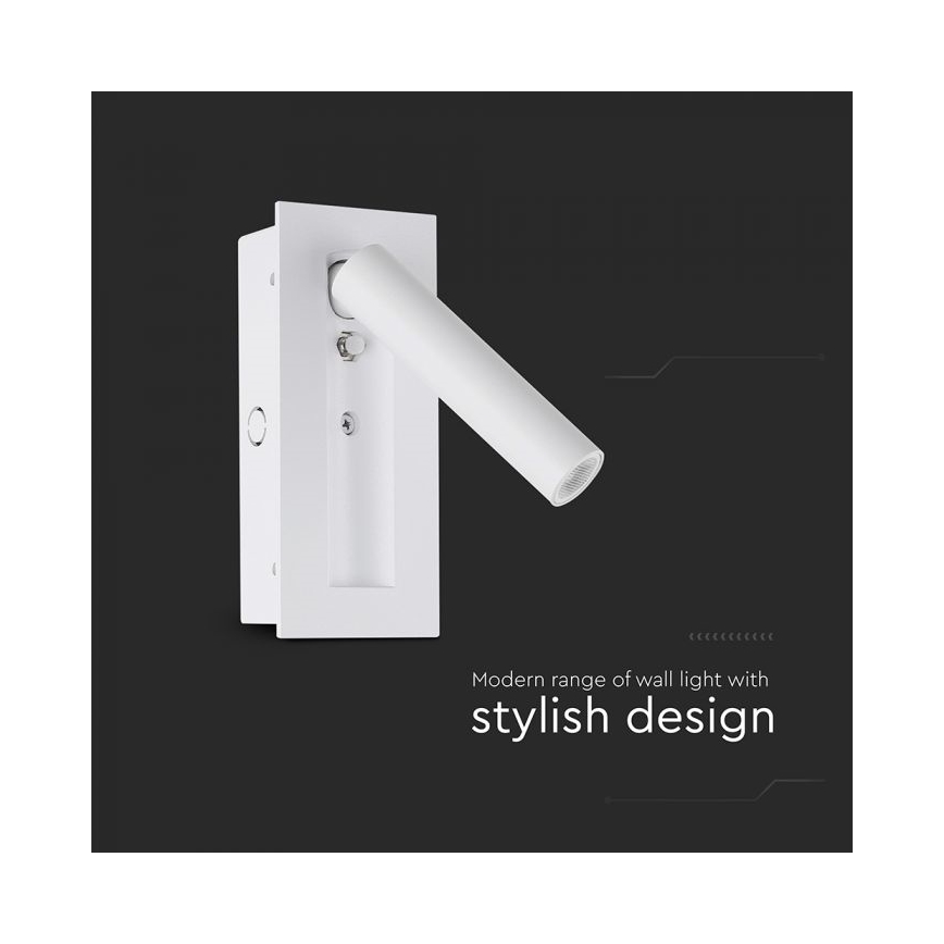 LED Applique murale spot LED/2W/230V 3000K blanche