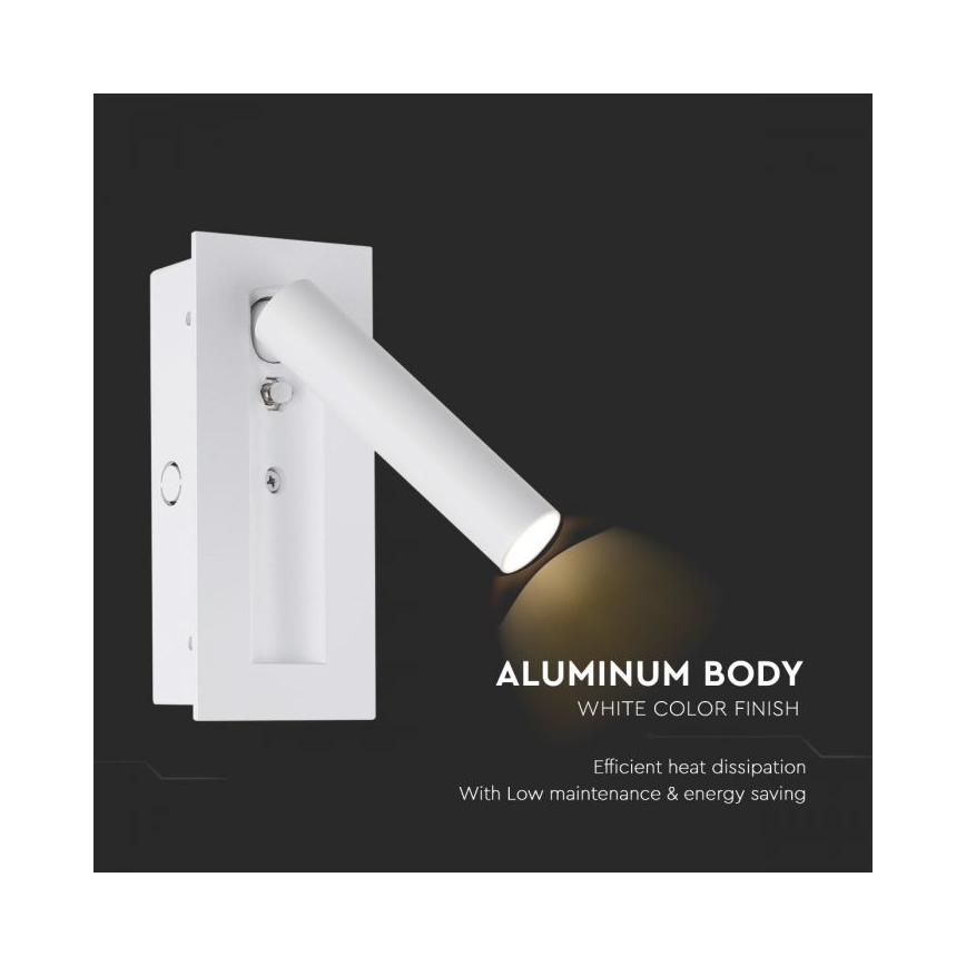 LED Applique murale spot LED/2W/230V 3000K blanche