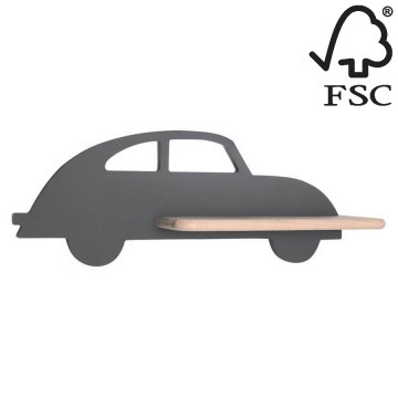 LED Applique per bambini con mensola CAR LED/5W/230V grigio/legno
