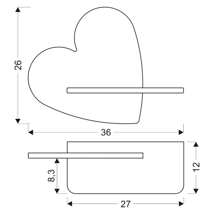 LED Applique per bambini con mensola HEART  LED/5W/230V rosa/legno