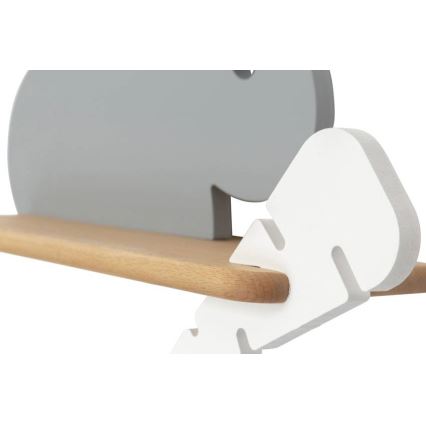 LED Applique per bambini con mensola RABBIT LED/4W/230V grigio/bianco/legno