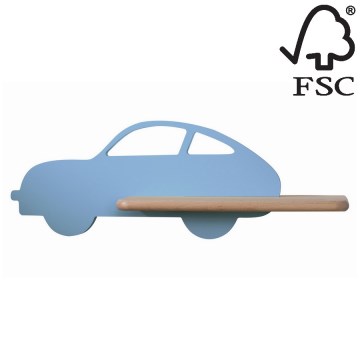 LED Applique per bambini con ripiano CAR LED/5W/230V blu/legno
