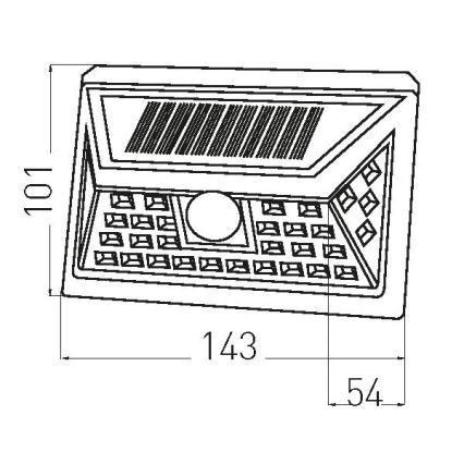 LED Applique solare con sensore LED/5W IP44