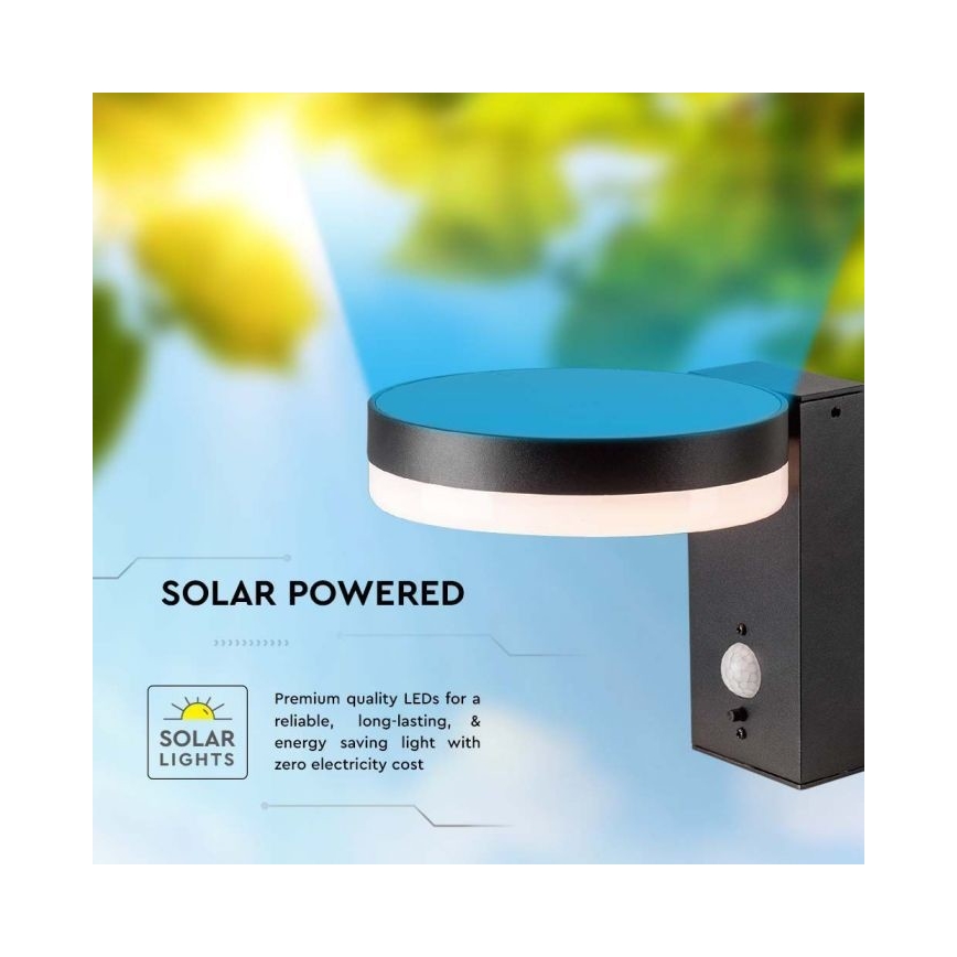 LED Applique solare da esterno con sensore LED/5,5W/3,7V 3000K IP54