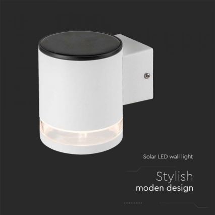 LED Applique solare da esterno LED/1W/3,7V 3000K IP54 bianco