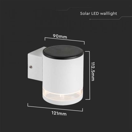 LED Applique solare da esterno LED/1W/3,7V 3000K IP54 bianco