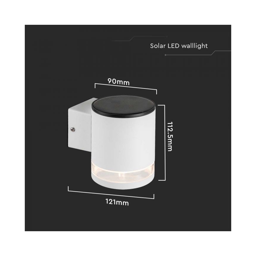 LED Applique solare da esterno LED/1W/3,7V 3000K IP54 bianco