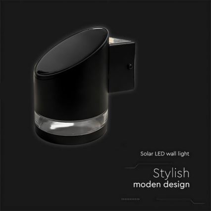 LED Applique solare da esterno LED/1W/3,7V 3000K IP54 nero
