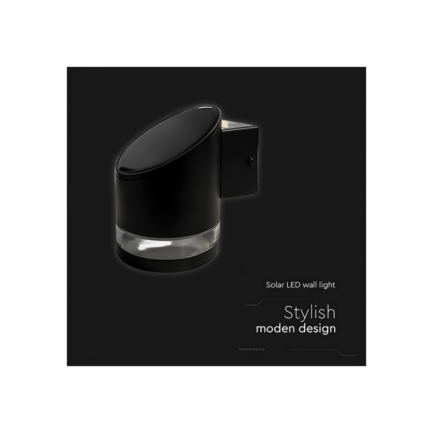 LED Applique solare da esterno LED/1W/3,7V 3000K IP54 nero