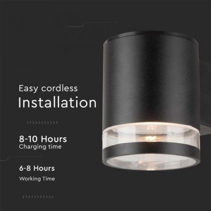 LED Applique solare da esterno LED/1W/3,7V 3000K IP54 nero
