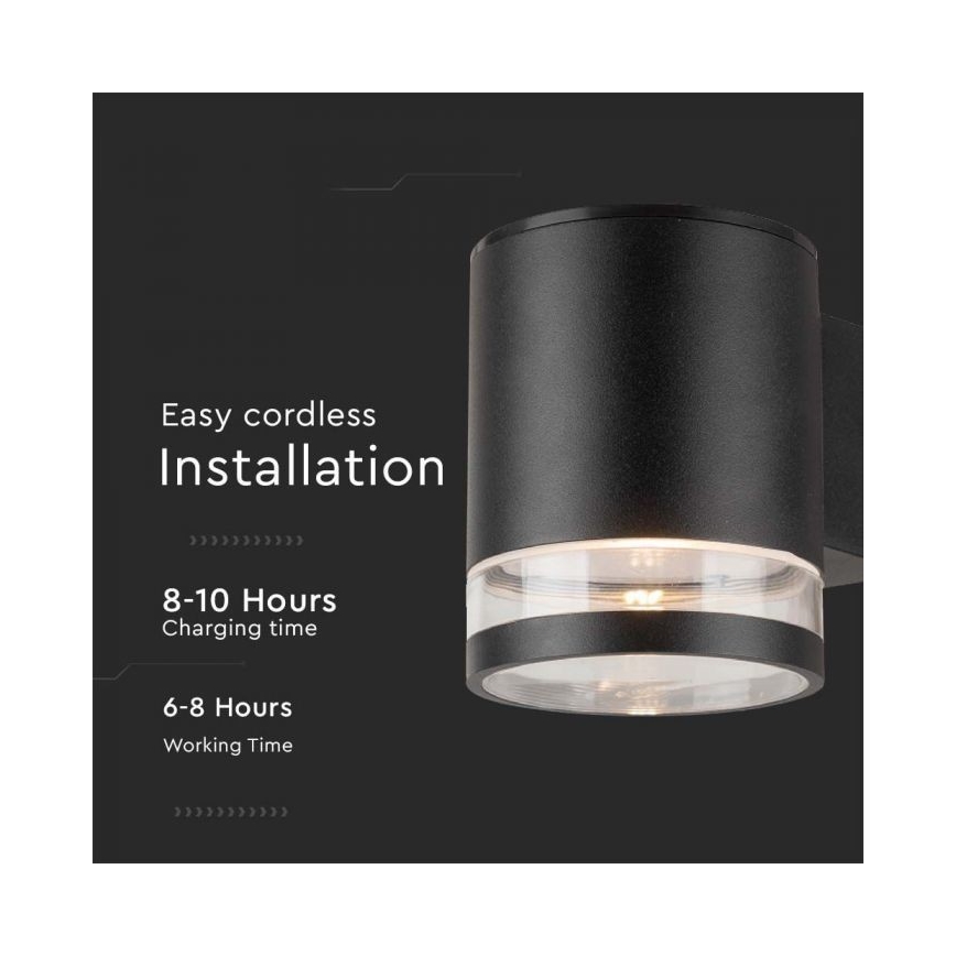 LED Applique solare da esterno LED/1W/3,7V 3000K IP54 nero