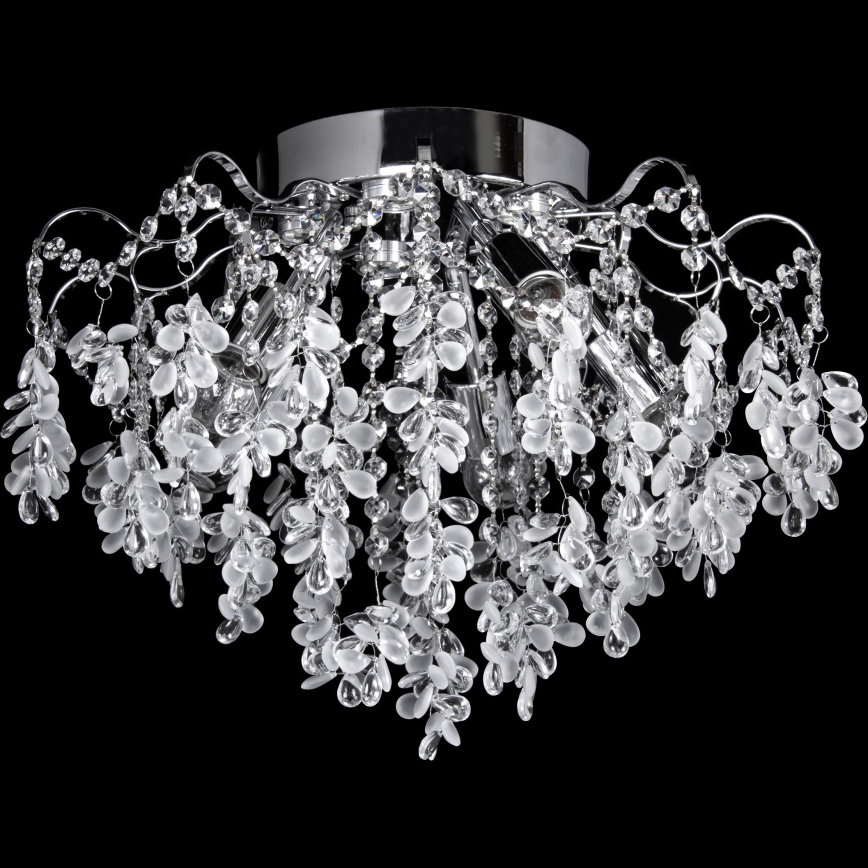 LED Aufbau-Deckenleuchte 5xE27/60W/230V + 5xLED/3W Ø 50 cm glänzender Chrom