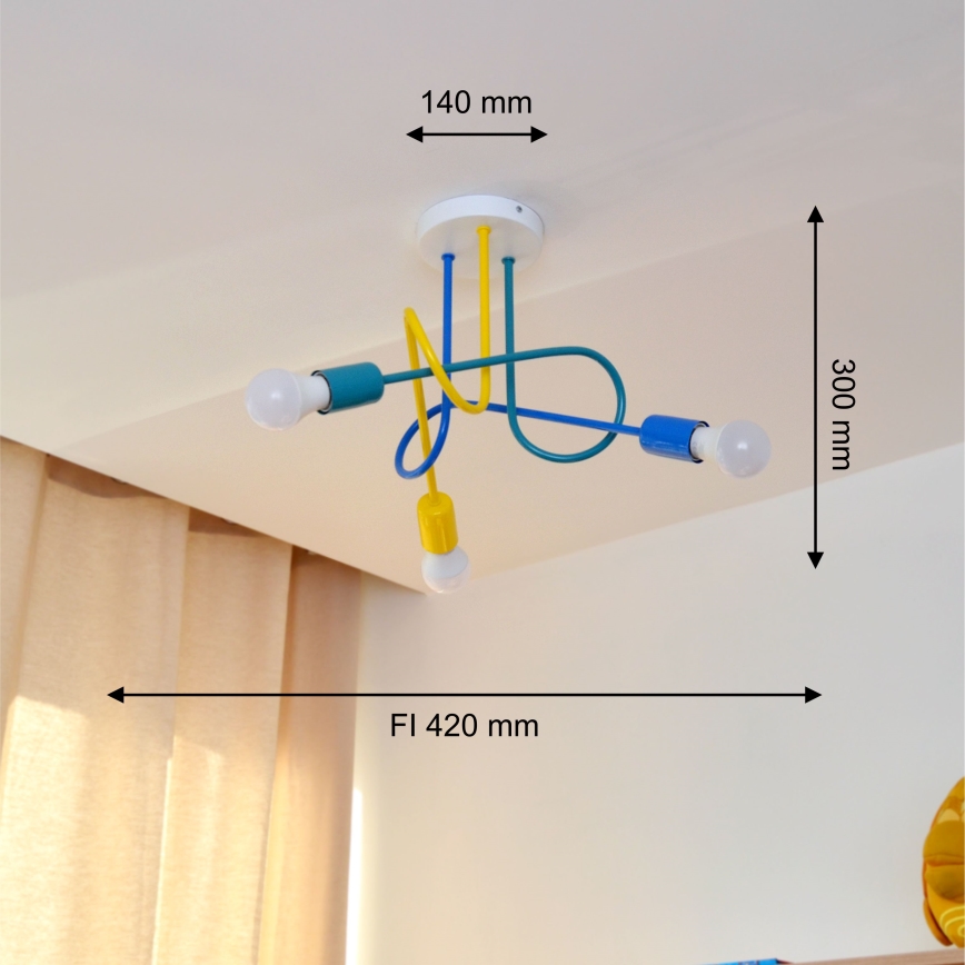 LED-Aufbauleuchte für Kinder OXFORD 3xE27/15W/230V